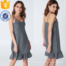 Volantes con volados correa de espagueti de plata mini vestido de verano fabricación al por mayor ropa de mujer de moda (TA0313D)